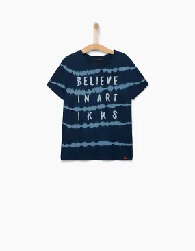 Tee-shirt indigo BELIEVE IN ART garçon