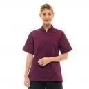 Bordeaux Short-Sleeve California Women's Kitchen Jacket by MANELLI