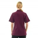 Bordeaux Short-Sleeve California Women's Kitchen Jacket by MANELLI