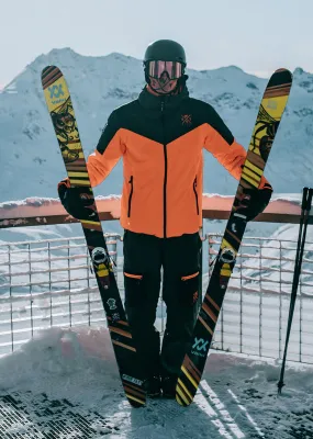 Veste de ski Storm - Orange Fluo & Vert Sapin