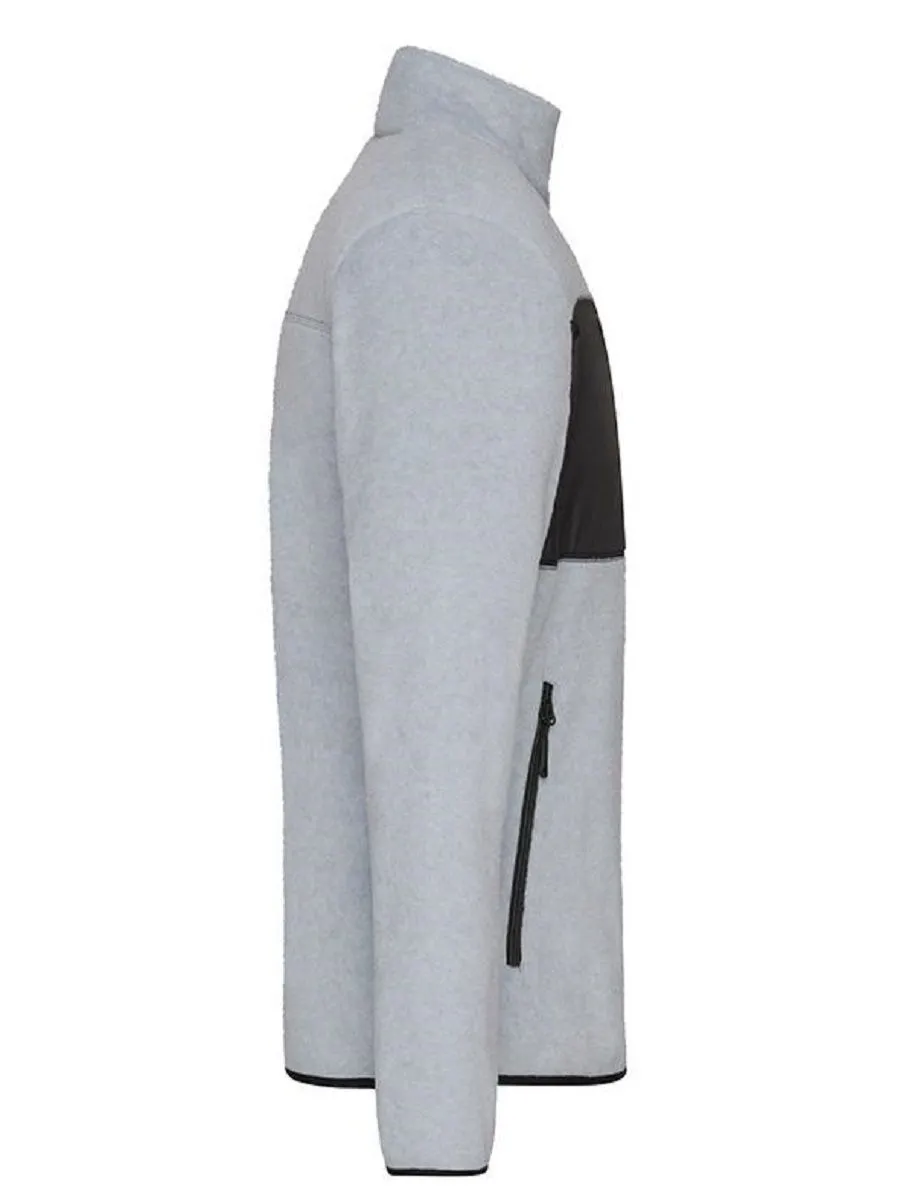 Casual Men's Long Sleeve Fleece Jacket - Light Gray Mix