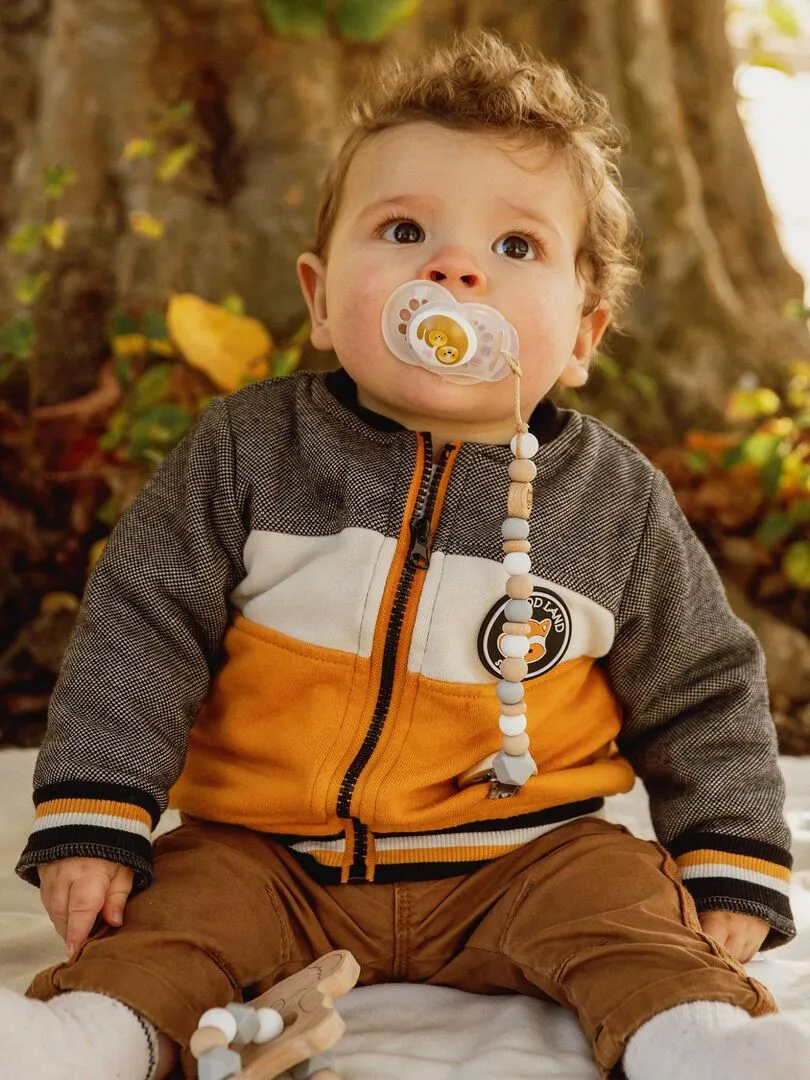 Wood and Silicone Koala Pacifier Clip - Gray